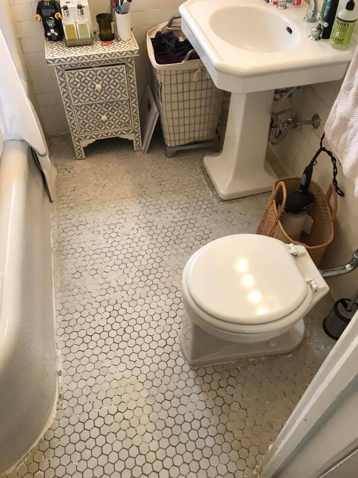 Before Bathroom Floor Renovation