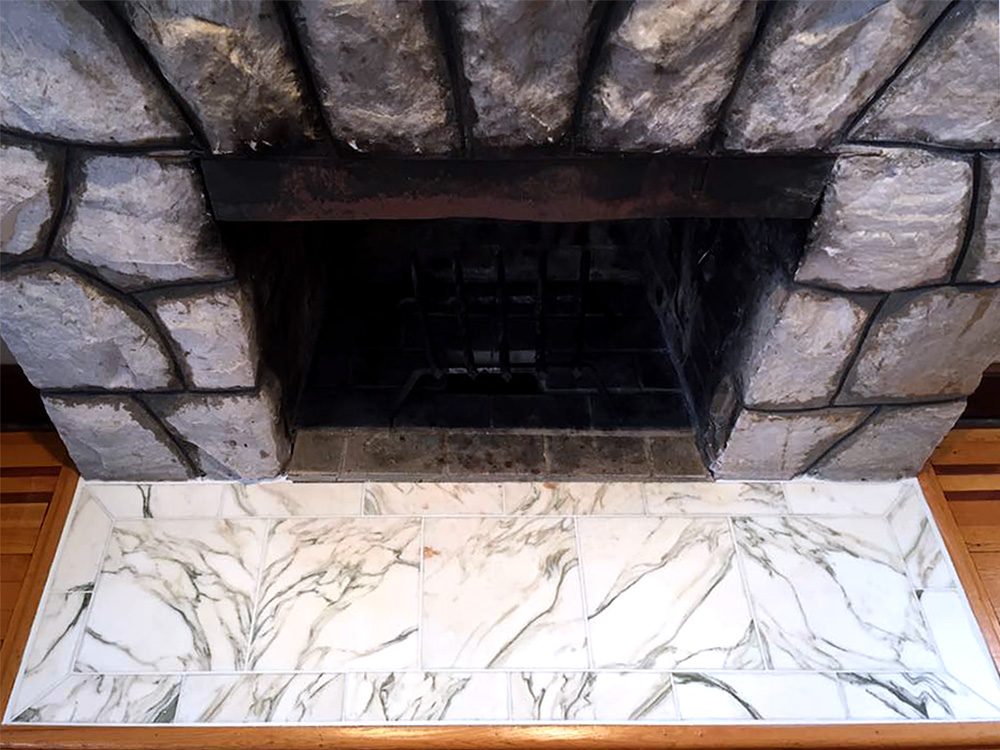 Marble Fireplace Re-Grouting